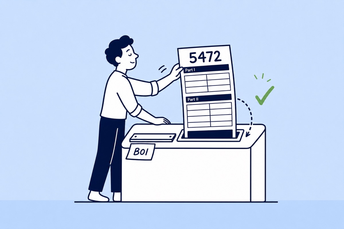 Compliance checklist with US flag