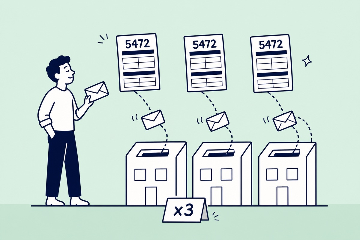Multiple company folders beside IRS tax forms