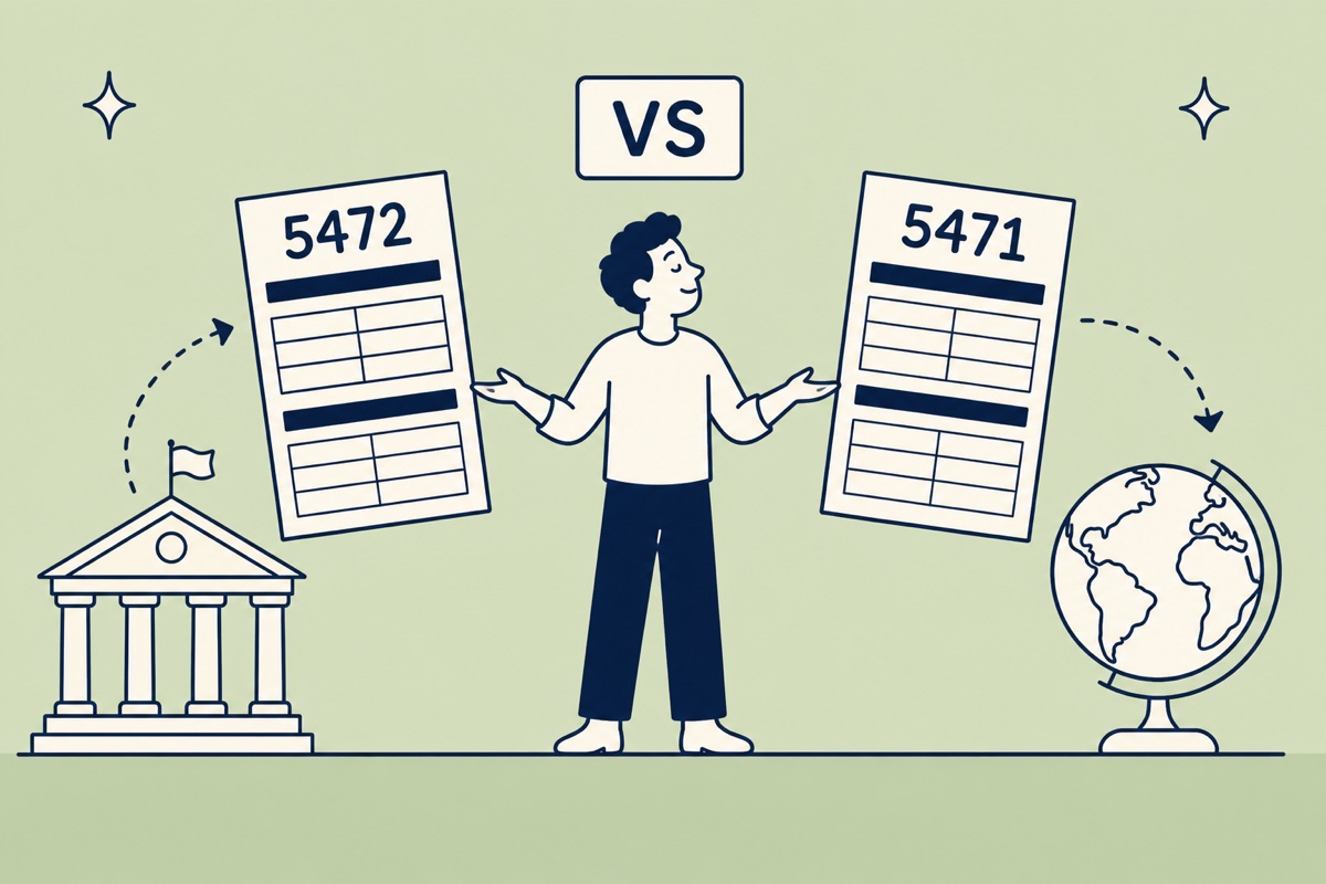 Two IRS forms with arrows pointing in opposite directions