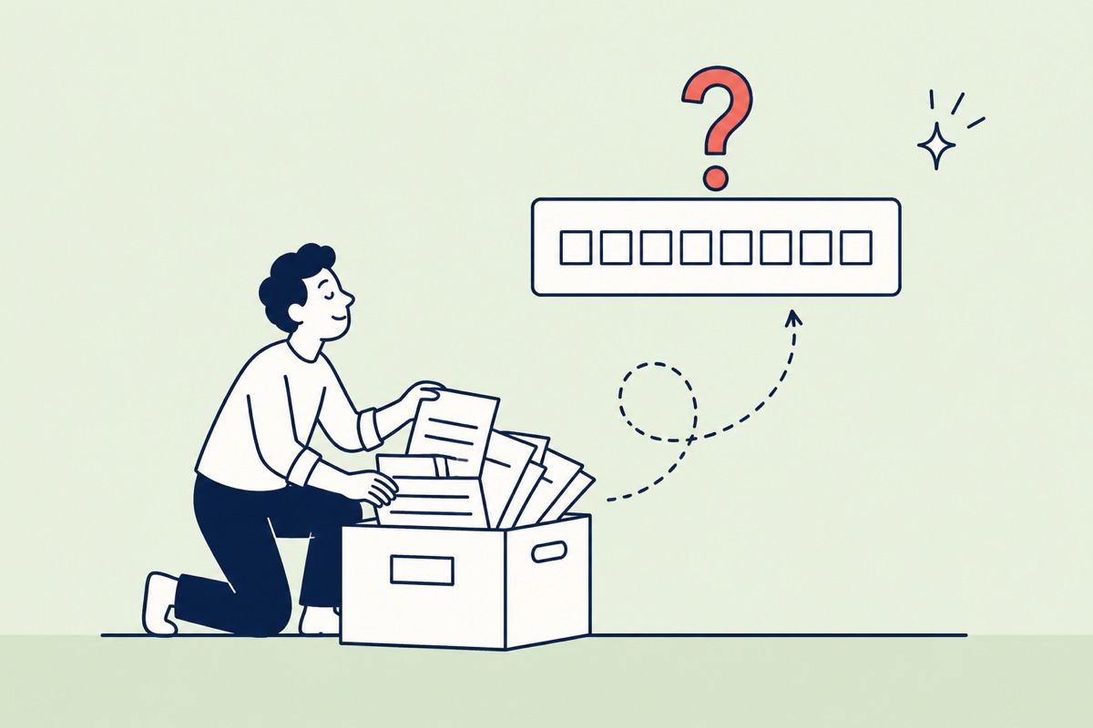 Person searching through folders for a misplaced EIN confirmation letter