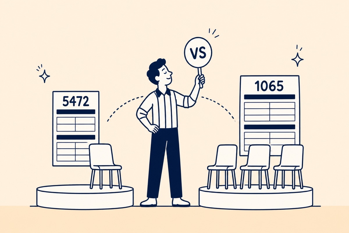 Person comparing two document stacks
