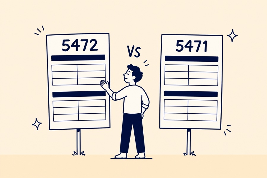 Form 5472 and Form 5471 standing side by side for comparison