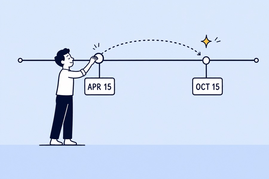 Moving a marker along a timeline from April 15 to October 15